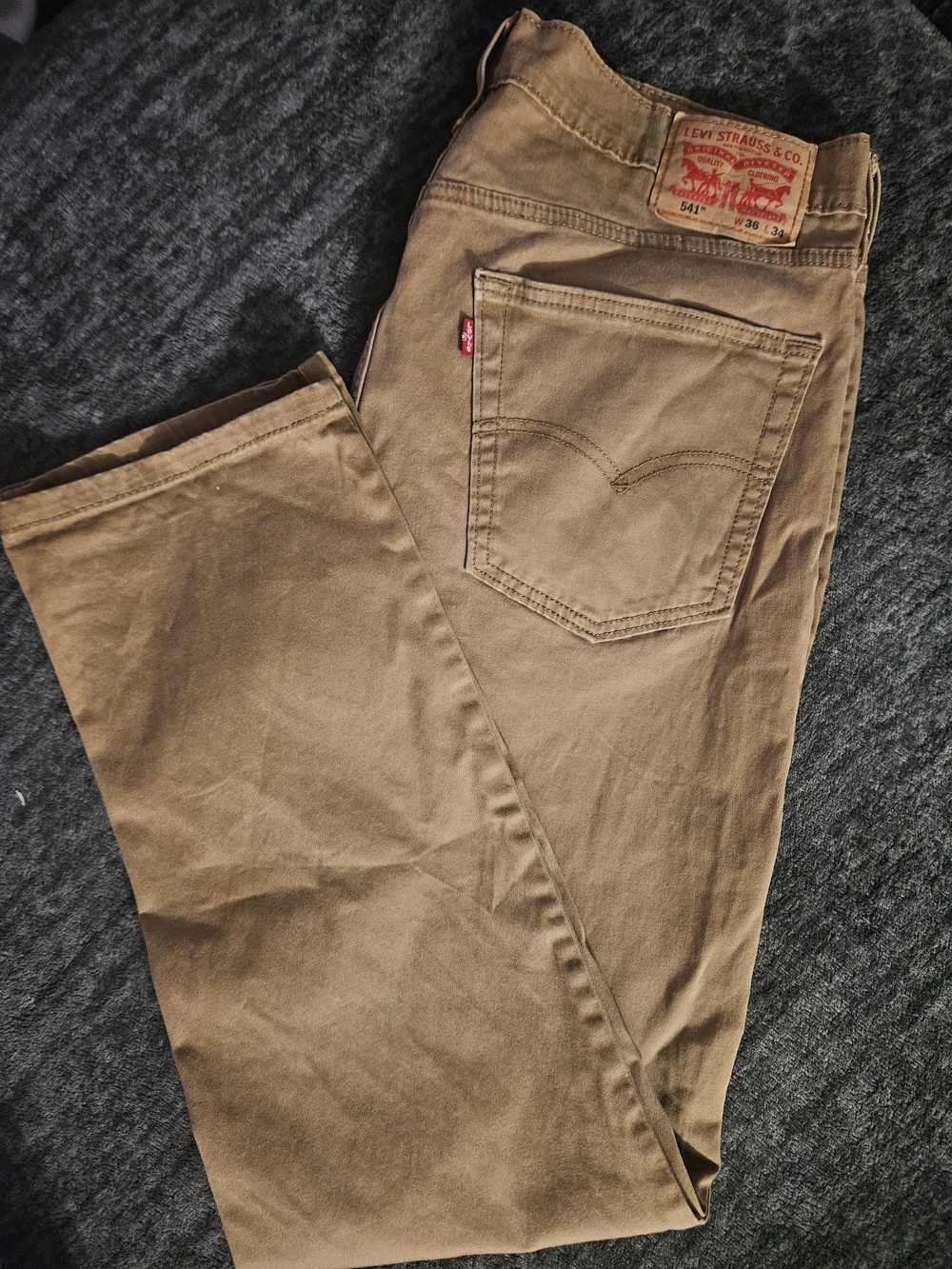 Levi's 541 Men's Athletic Fit Tapered Jeans 36 x 34 Caraway Brown Stretch